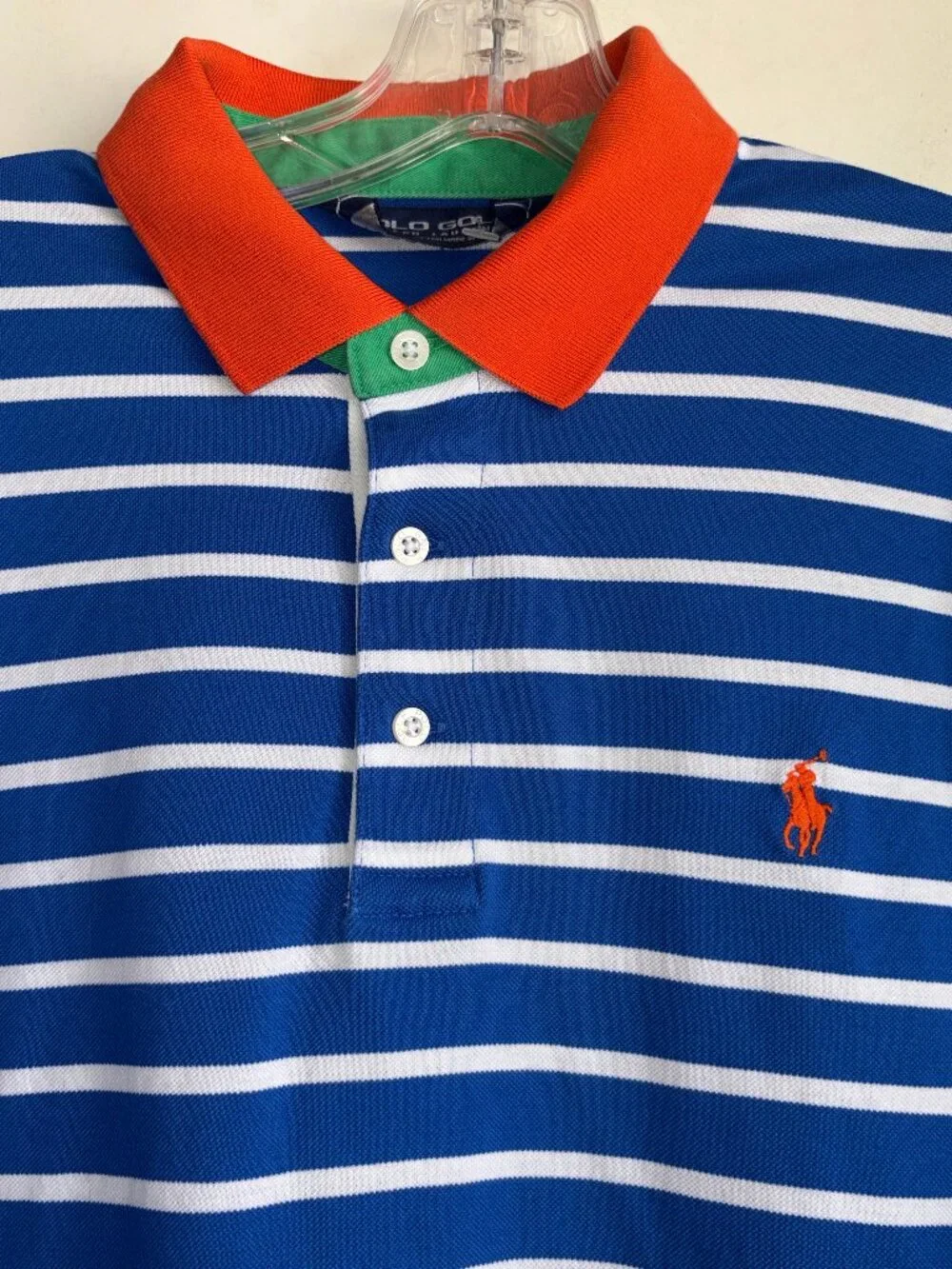 POLO GOLF Ralph Lauren Striped Polo Men's Large Blue